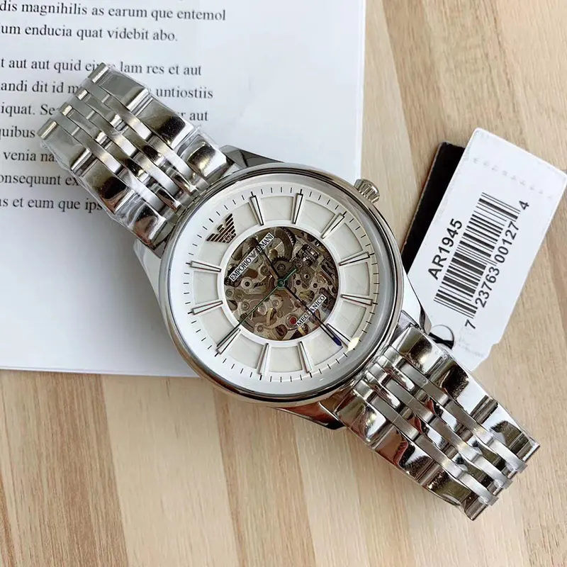 Emporio Armani Meccanico Skeleton Dial Men's Watch- AR1945